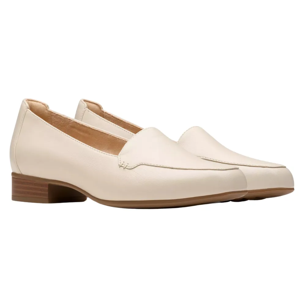 Flat Loafers Shoes Clarks Krystine Lily Cream Leather Loafer (Women's)