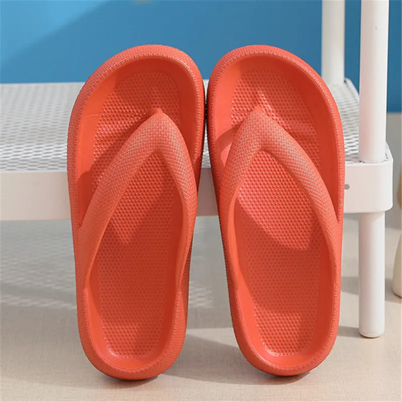 Clip Toe Shoes Eva Non-Slip Slippers Soft Sole Flip Flops Women Thick Bottom Bathroom Slides Summer Flat Platform Flip Flops