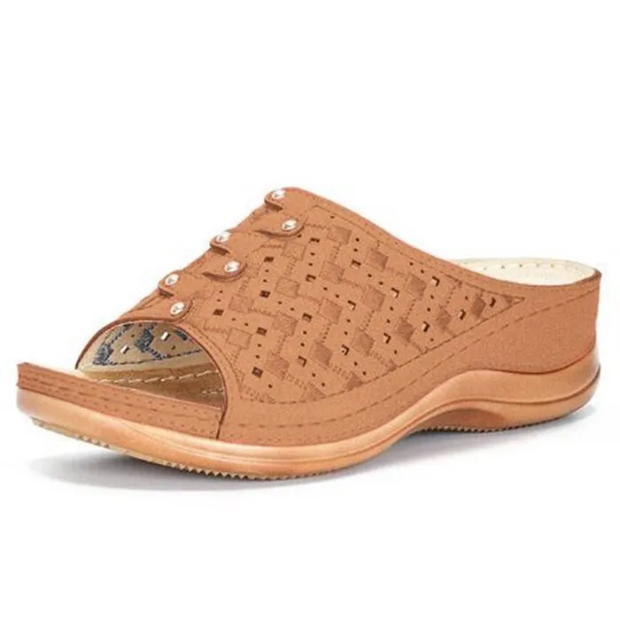 Thin Strap Flip Flops Yeknu Women Sandals 5 Colors Summer Shoes Woman Wedge Heels Sandals Plus Size Flip Flops Drop Shipping Wedges Shoes Sandalias Mujer