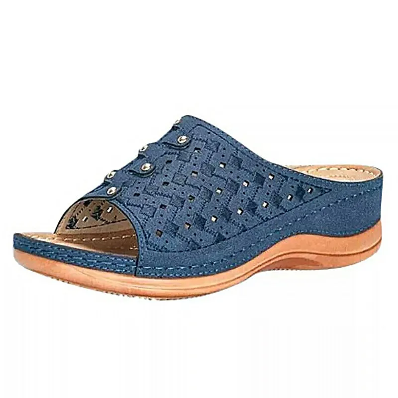 Yeknu Women Sandals 5 Colors Summer Shoes Woman Wedge Heels Sandals Plus Size Flip Flops Drop Shipping Wedges Shoes Sandalias Mujer Flip Flops Style