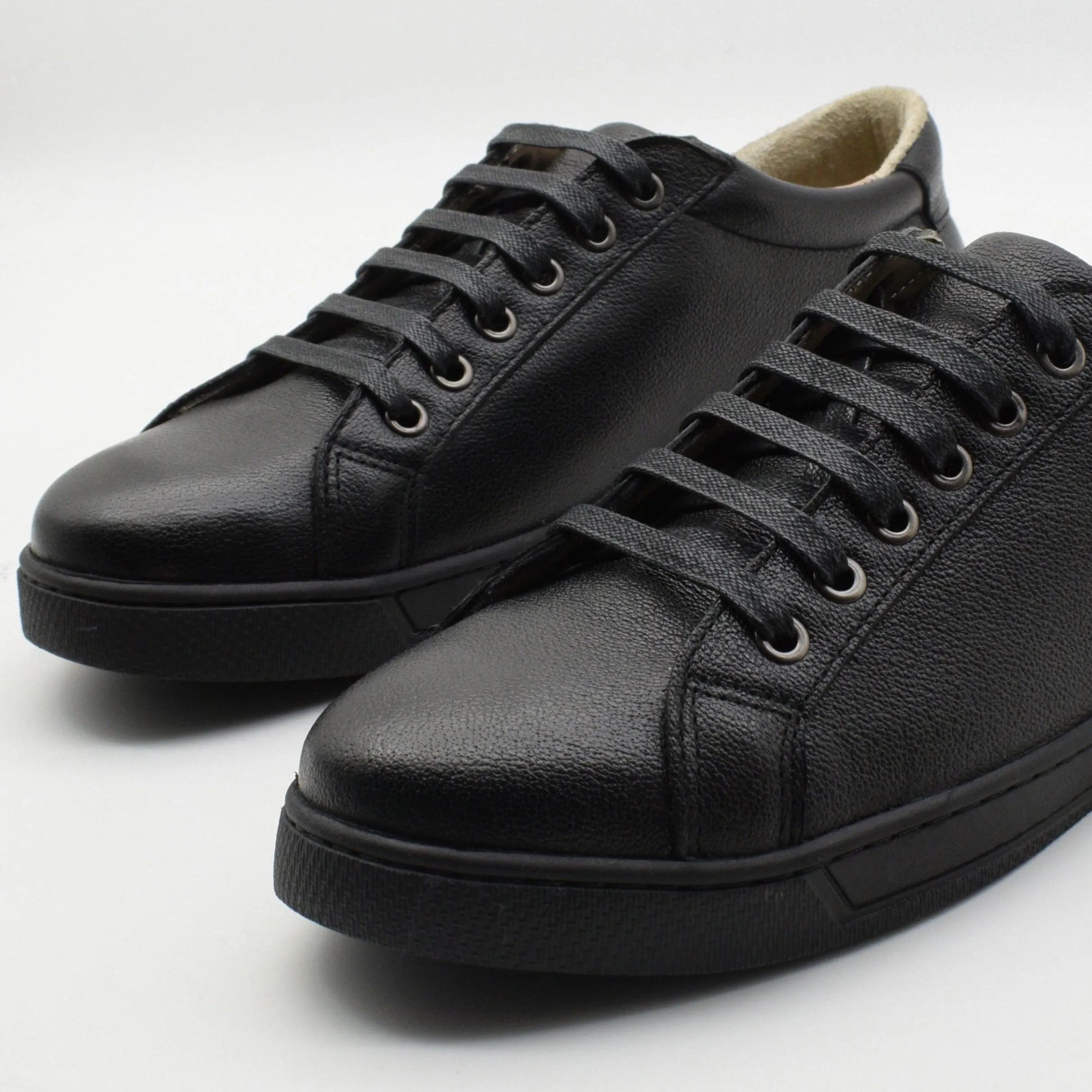 Leopard Print Platform Sneakers LEATHER SNEAKERS - BLACK SOLE