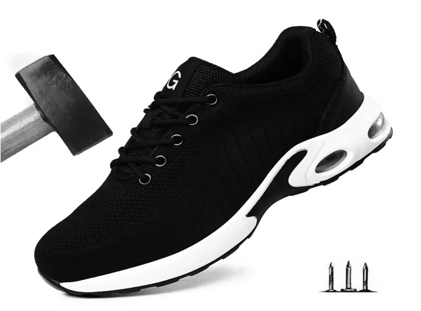 Work Boots Waterproof Steel Toe FitVille Men's Lightweight Air Cushioned Steel Toe Safety Shoes