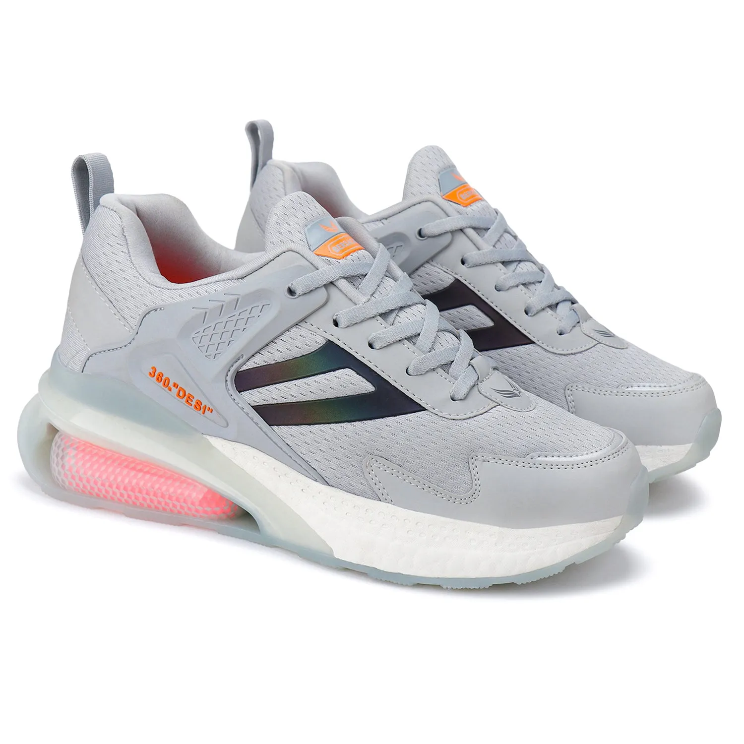 Bersache Lightweight Sports Running Walking Trekking Shoes For Men(Grey-9077) Slippers Vs Slides