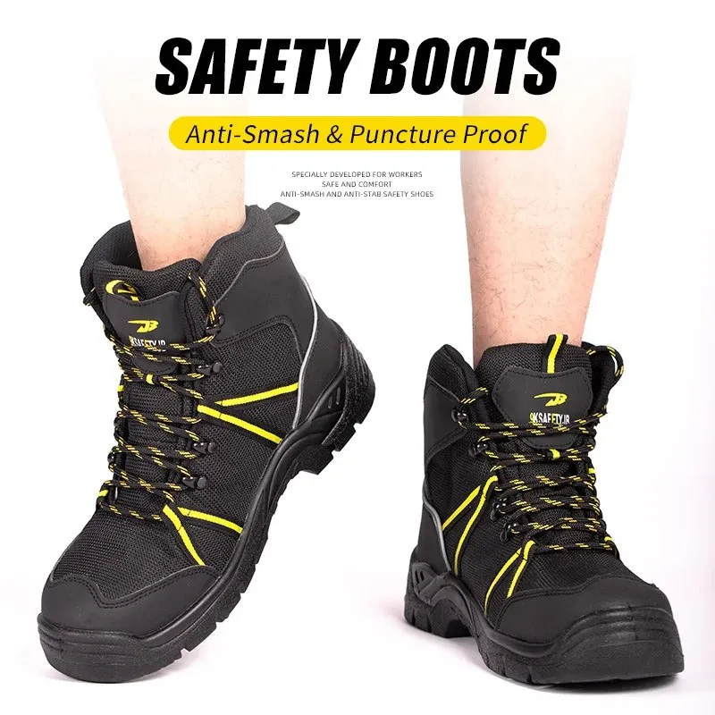 Square Toe Boots Work construction work boots, steel toe non-slip safety shoes