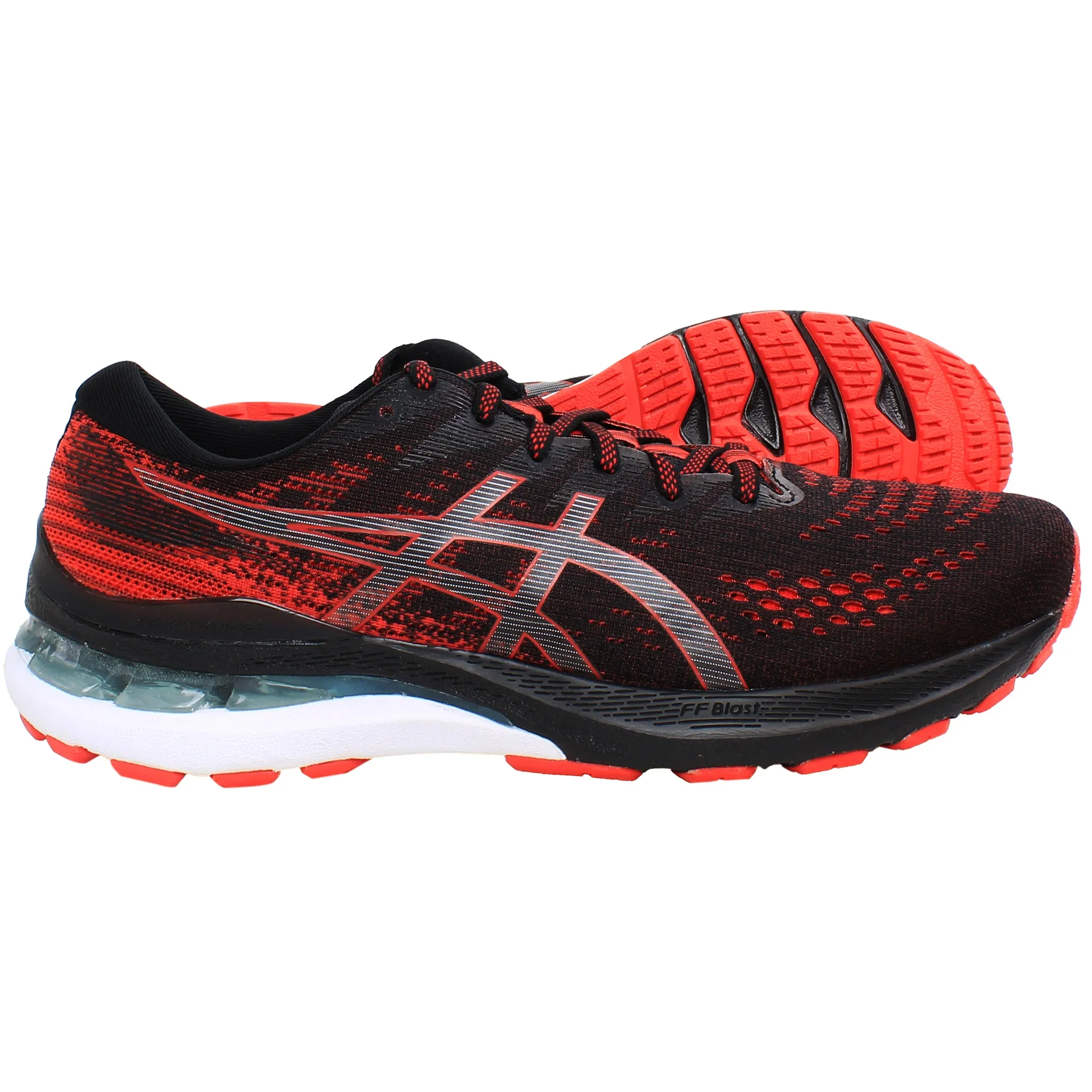 Asics Gel-Kayano 28 Mens Black/Red Running Shoes Walking Asics Shoes