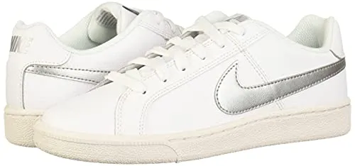 Nike Women's WMNS Court Royale White/Metallic Silver Tennis Shoes-3 UK (36 EU) (5.5 US) (749867-100) Asics Shoes Chicago