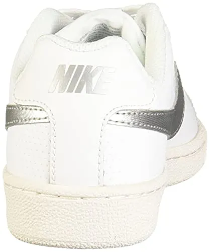 Nike Women's WMNS Court Royale White/Metallic Silver Tennis Shoes-3 UK (36 EU) (5.5 US) (749867-100) Asics Cdg Shoes