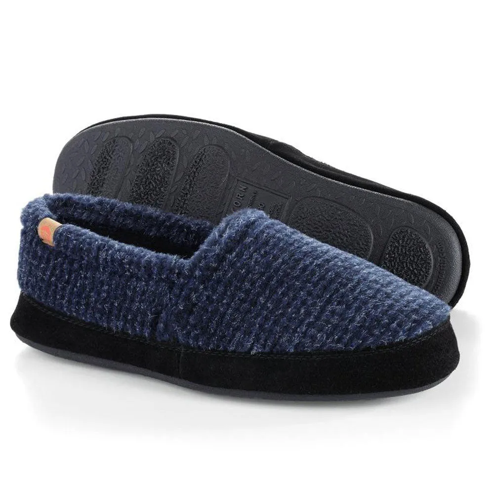 Acorn Blue Check Moccasin Slipper (Men's) Overland Slippers