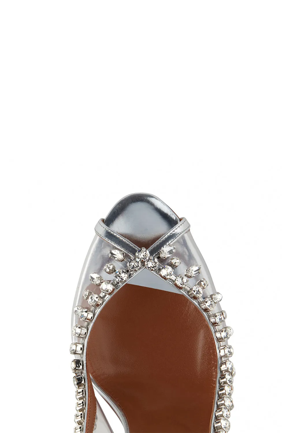 Blingy Sandals Wedding Shoes Peep Toe Stiletto Heel With Rhinestone Ankle Strap