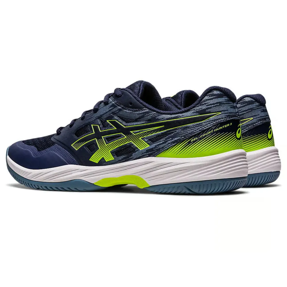 ASICS Men's Gel-Court Hunter 3 Badminton Shoe (Midnight/Hazard Green) Most Comfortable Asics Shoe