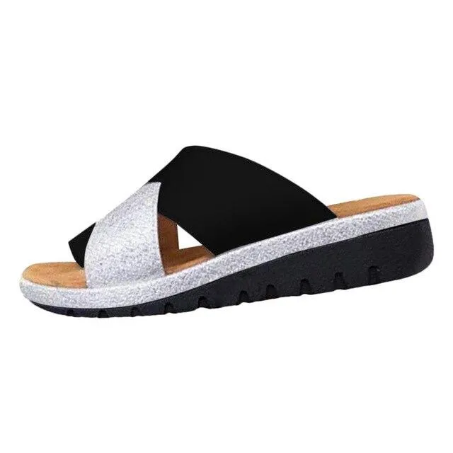 Women Outdoor Clip Toe Sandals Mid-heel Wedge Sandals Vista Sandals