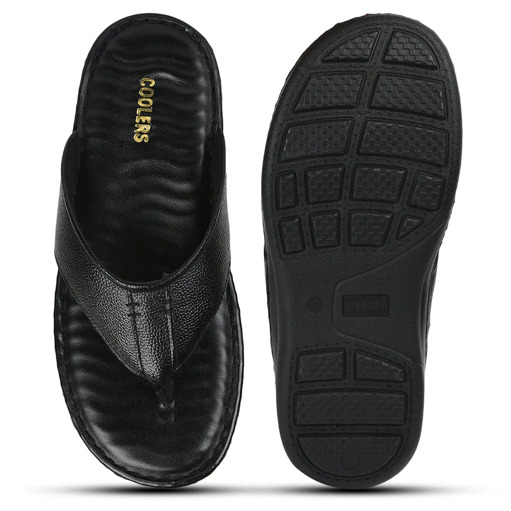 Office Slippers Coolers By Liberty Men HOL-128E Black Casual Slipper