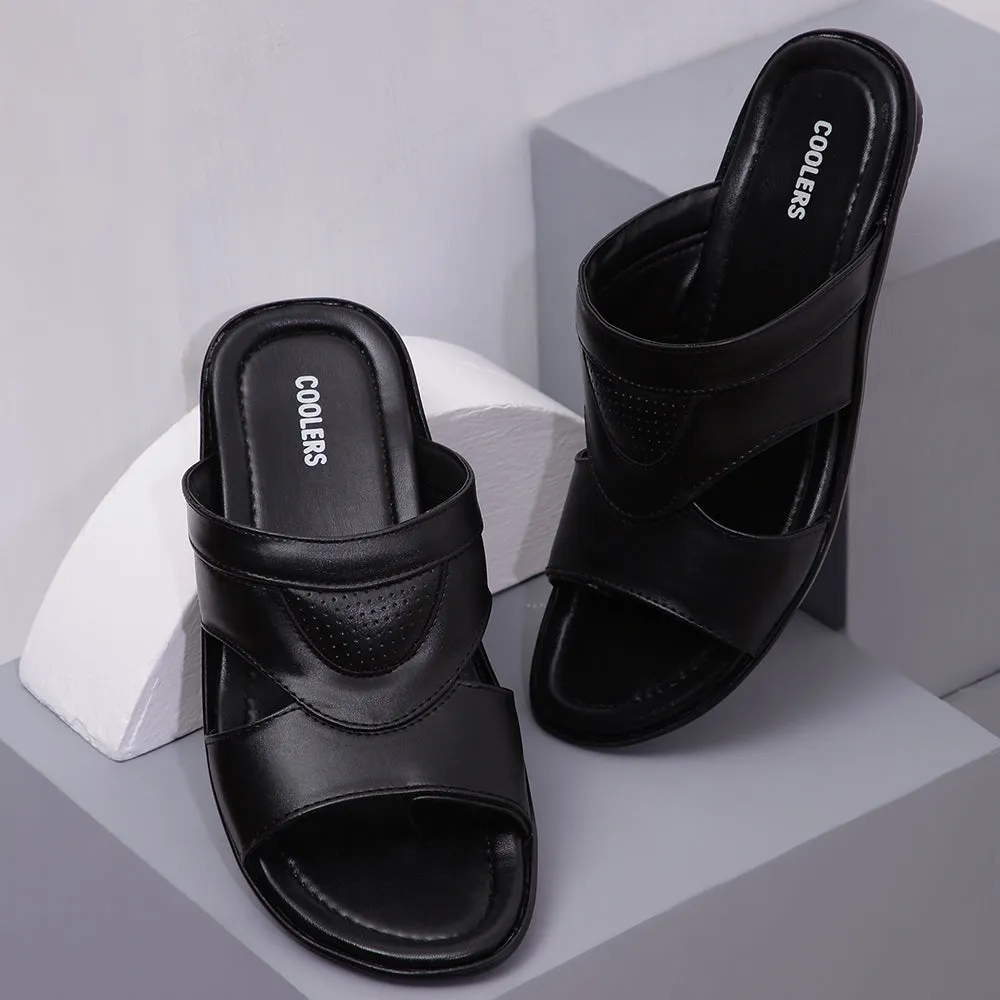 Coolers Casual (Black) Slippers For Men COOL99-105 By Liberty Doc Slippers