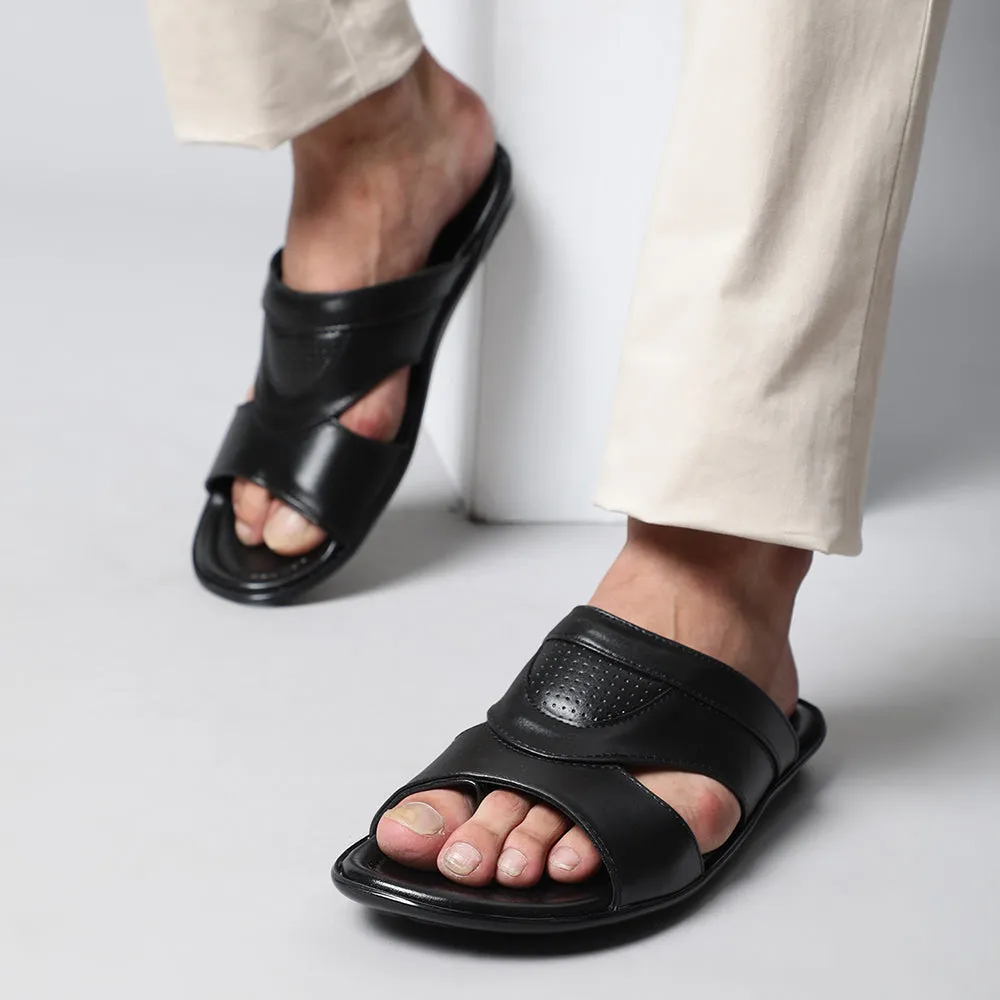 Coolers Casual (Black) Slippers For Men COOL99-105 By Liberty Louis V Slippers