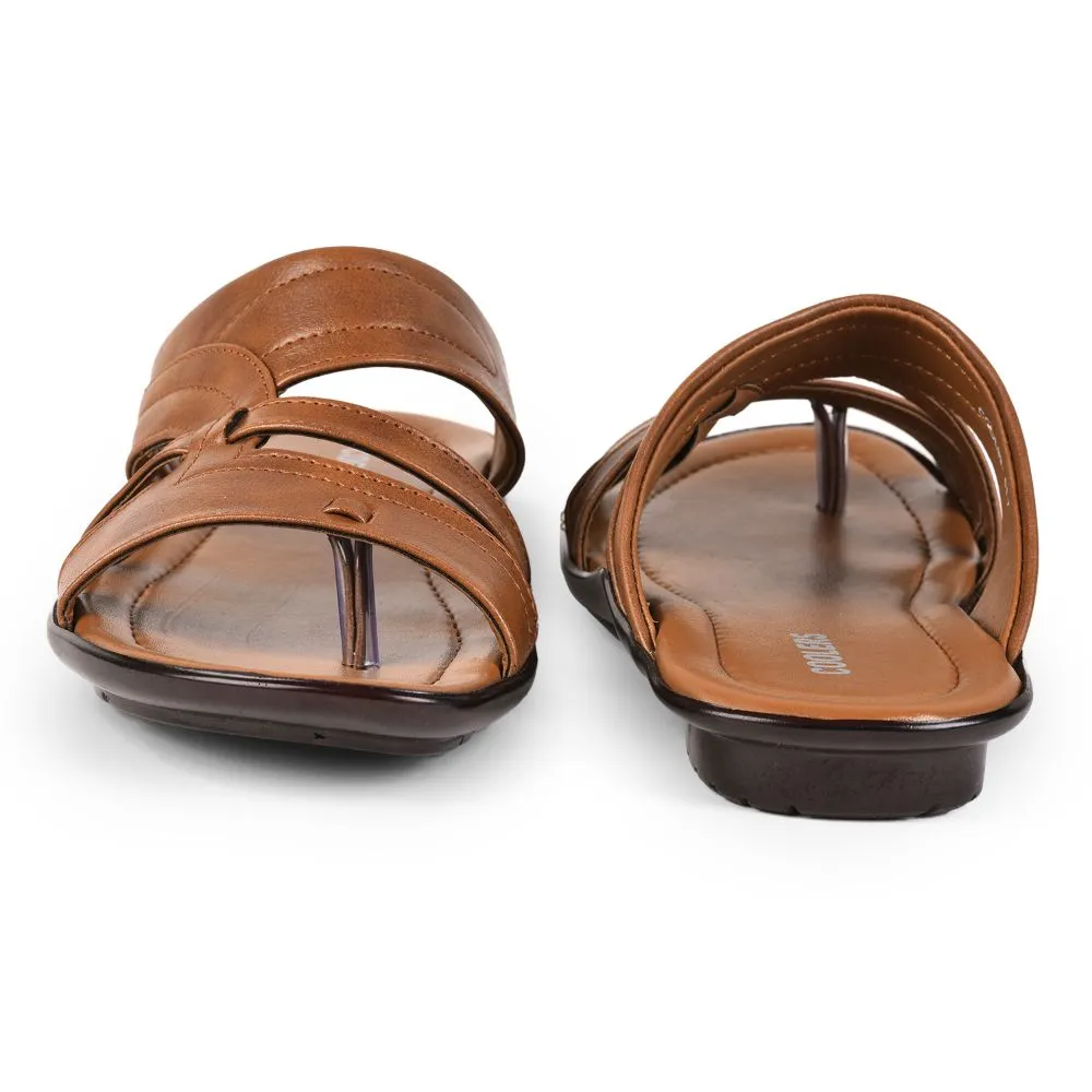 Kooba Slippers Coolers Casual Tan Slippers For Men COOL99-1 By Liberty
