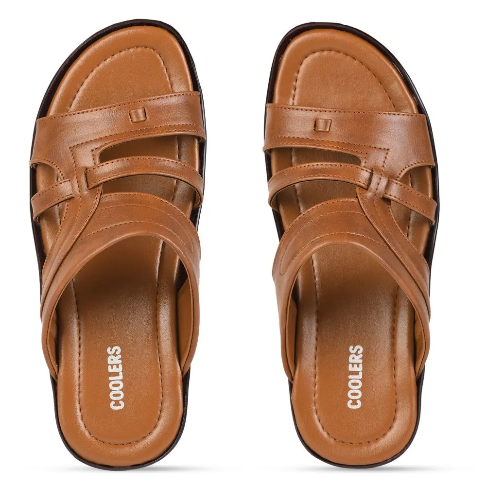 Australian Sheep Slippers Coolers Casual Tan Slippers For Men COOL99-1 By Liberty