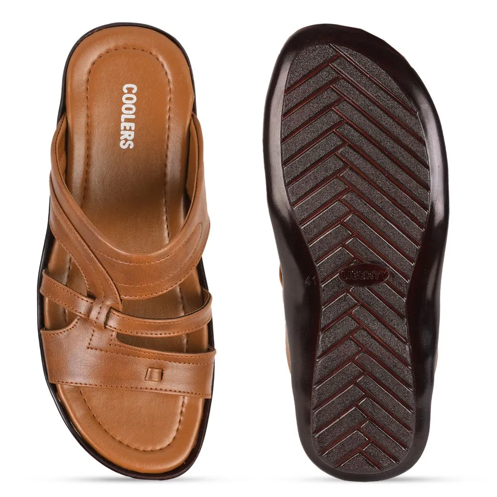 Fuzzie Slippers Coolers Casual Tan Slippers For Men COOL99-1 By Liberty