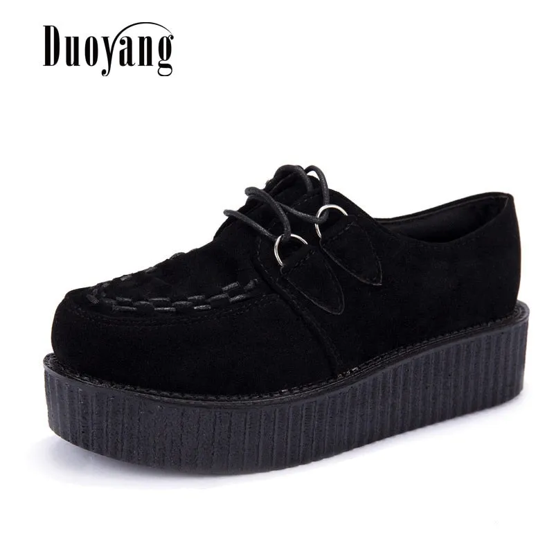 Creepers casual shoes woman plus size sneakers women shoes ladies platform shoes 2020 Lace-up Women Flats Female shoes loafers Old Money Loafers Outfit
