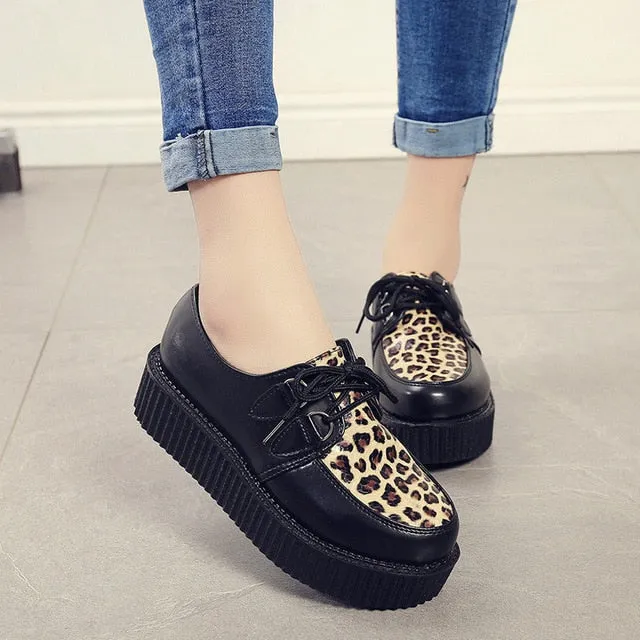 Casual Loafers Slip-ons Creepers casual shoes woman plus size sneakers women shoes ladies platform shoes 2020 Lace-up Women Flats Female shoes loafers