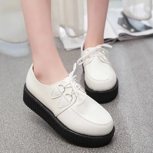 Creepers casual shoes woman plus size sneakers women shoes ladies platform shoes 2020 Lace-up Women Flats Female shoes loafers Loafers Nyc