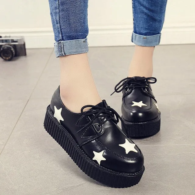 Creepers casual shoes woman plus size sneakers women shoes ladies platform shoes 2020 Lace-up Women Flats Female shoes loafers Loro Piana Loafers