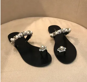 Flip Flop Decor Crystal Slippers Summer Women Shoes Flats Platform Slingbacks Sandals 2023 New Brand Slides Casual Flip Flops Chaussures Femme