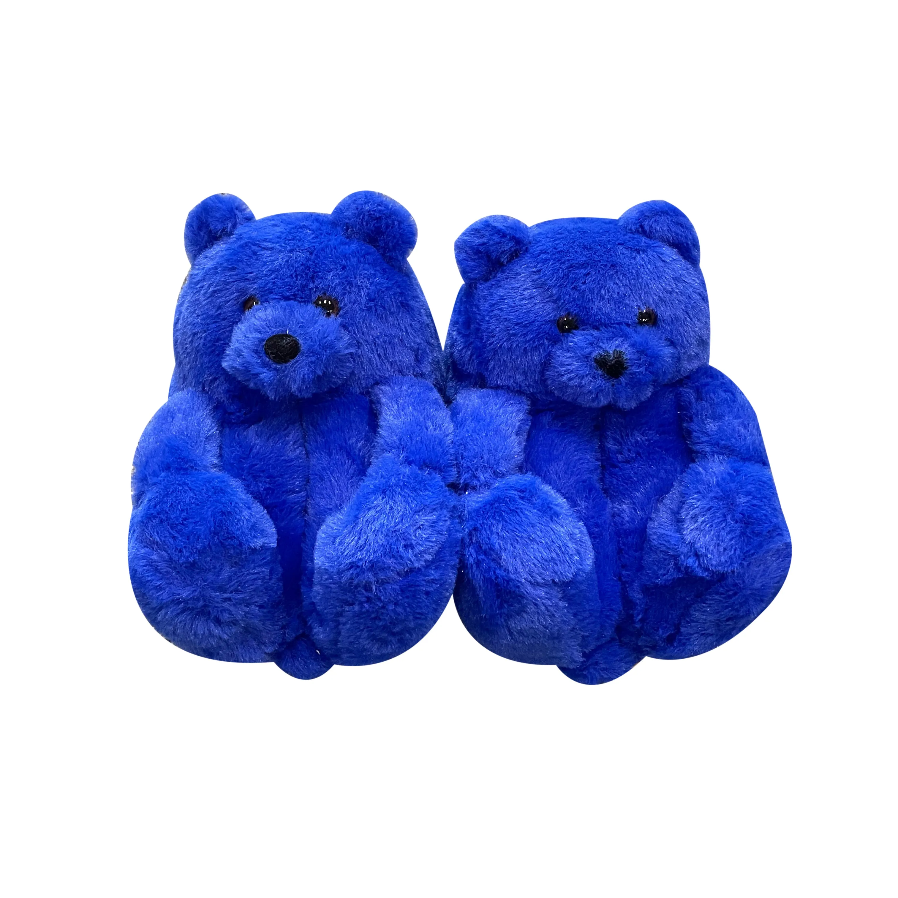 Hedgehog Slippers Cute Furry Winter Warm Faux Fur Big Cartoon Teddy Bear Shoes for Kids and Adults