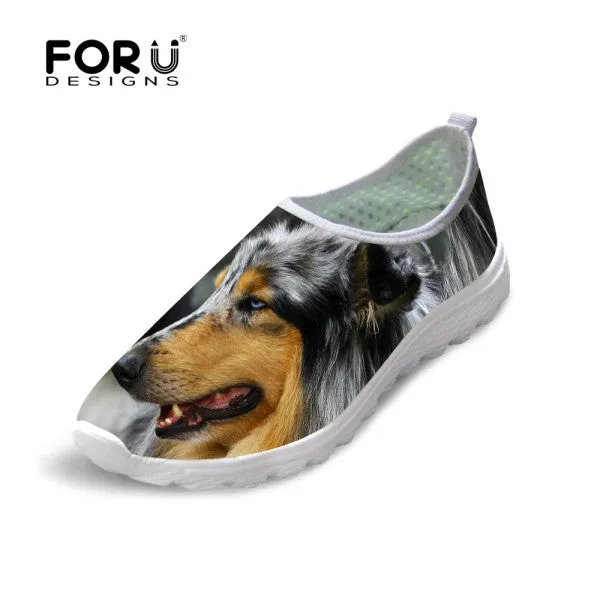 Nb 1906 Loafers Cute Style Animal Dog Cat Printing Air Mesh Shoes for Women Ladies Casual Denim Shoes Female Girls Casual Breathable Shoes