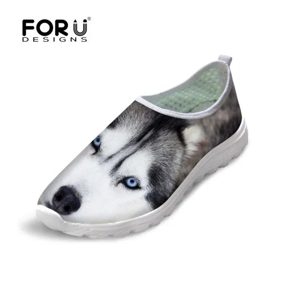 Cute Style Animal Dog Cat Printing Air Mesh Shoes for Women Ladies Casual Denim Shoes Female Girls Casual Breathable Shoes Light In Your Loafers