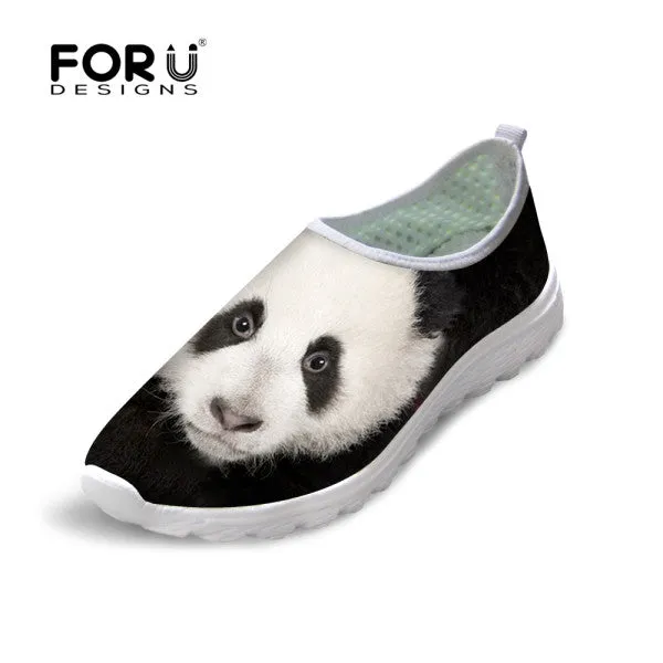Cute Style Animal Dog Cat Printing Air Mesh Shoes for Women Ladies Casual Denim Shoes Female Girls Casual Breathable Shoes White Tassel Loafers