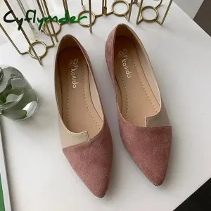 Cyflymder Women Shoes Fashion Splice Color Mule Flats Pointed Toe Ballerina Ballet Flat Slip on Shoe Zapatos Mujer Loafers Size 35-41 Pink Gucci Loafers