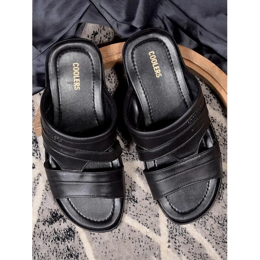 Coolers Casual Black Toe Ring Slippers For Men COOL99-92 By Liberty Green Bay Slippers