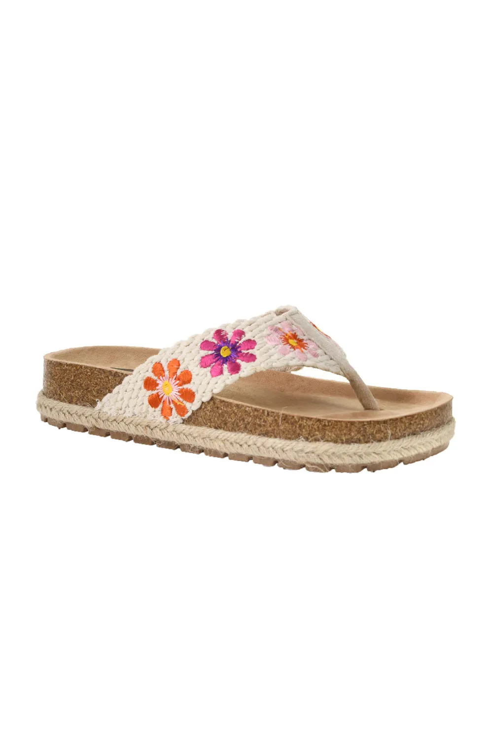 Dirty Laundry Tigerlily Sanora Crochet Platform Flip Flops for Women in Natural | TOWW-022 NATURAL Flip Flops That Make You Taller