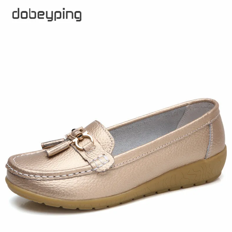 Dobeyping 2023 New Arrival Shoes Woman Genuine Leather Women Flats Slip On Women'S Loafers Female Mo Loafers Prada
