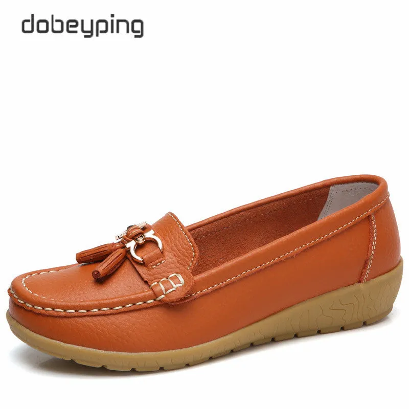 Loafers Spanish Dobeyping 2023 New Arrival Shoes Woman Genuine Leather Women Flats Slip On Women'S Loafers Female Mo
