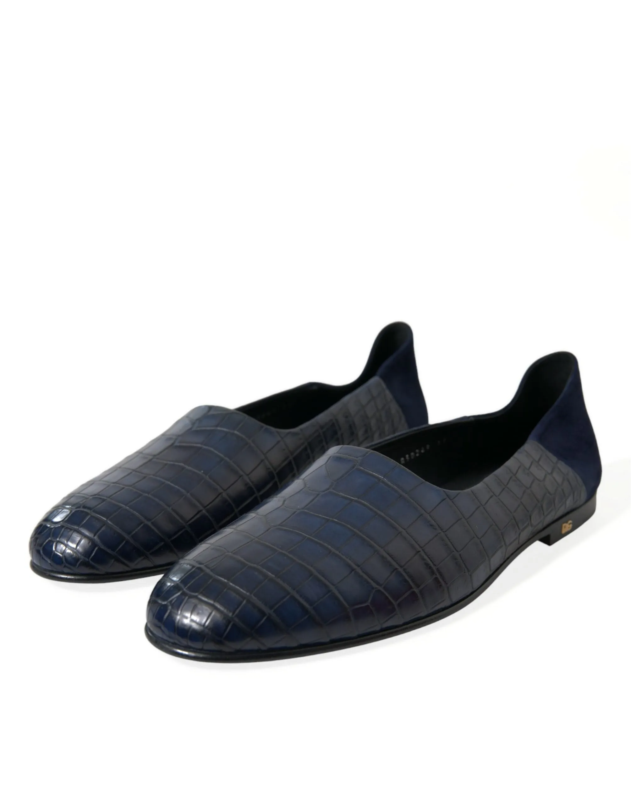 Dolce & Gabbana Elegant Blue Crocodile Leather Loafers Japanese Loafers