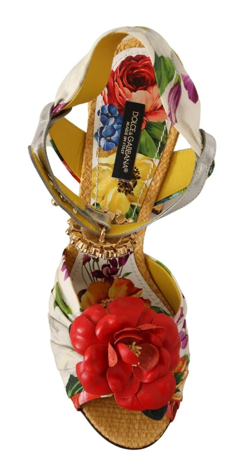 Big Toe Sandals Dolce & Gabbana Multicolor Crystal Keira Sandals Silk Shoes