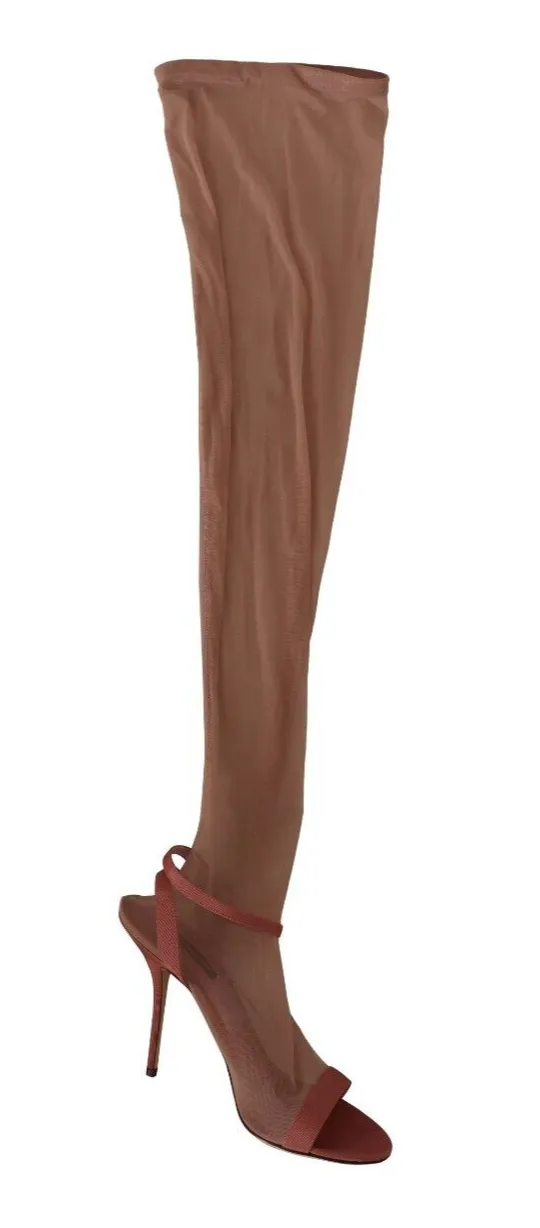 Wedding Sandals Beach Dolce & Gabbana Pink Tulle Stretch Ankle Strap Sandals Shoes