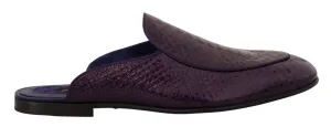 Dolce & Gabbana Purple Exotic Python Leather Slides Sandals Inn Daytona Beach