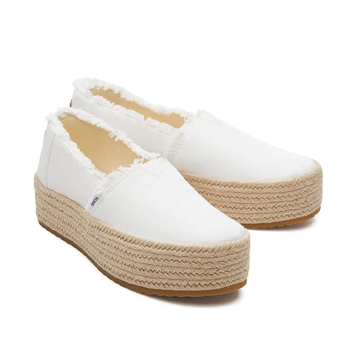 TOMS Espadrille Valencia Women - White Canvas Slip-on Athletic Shoes