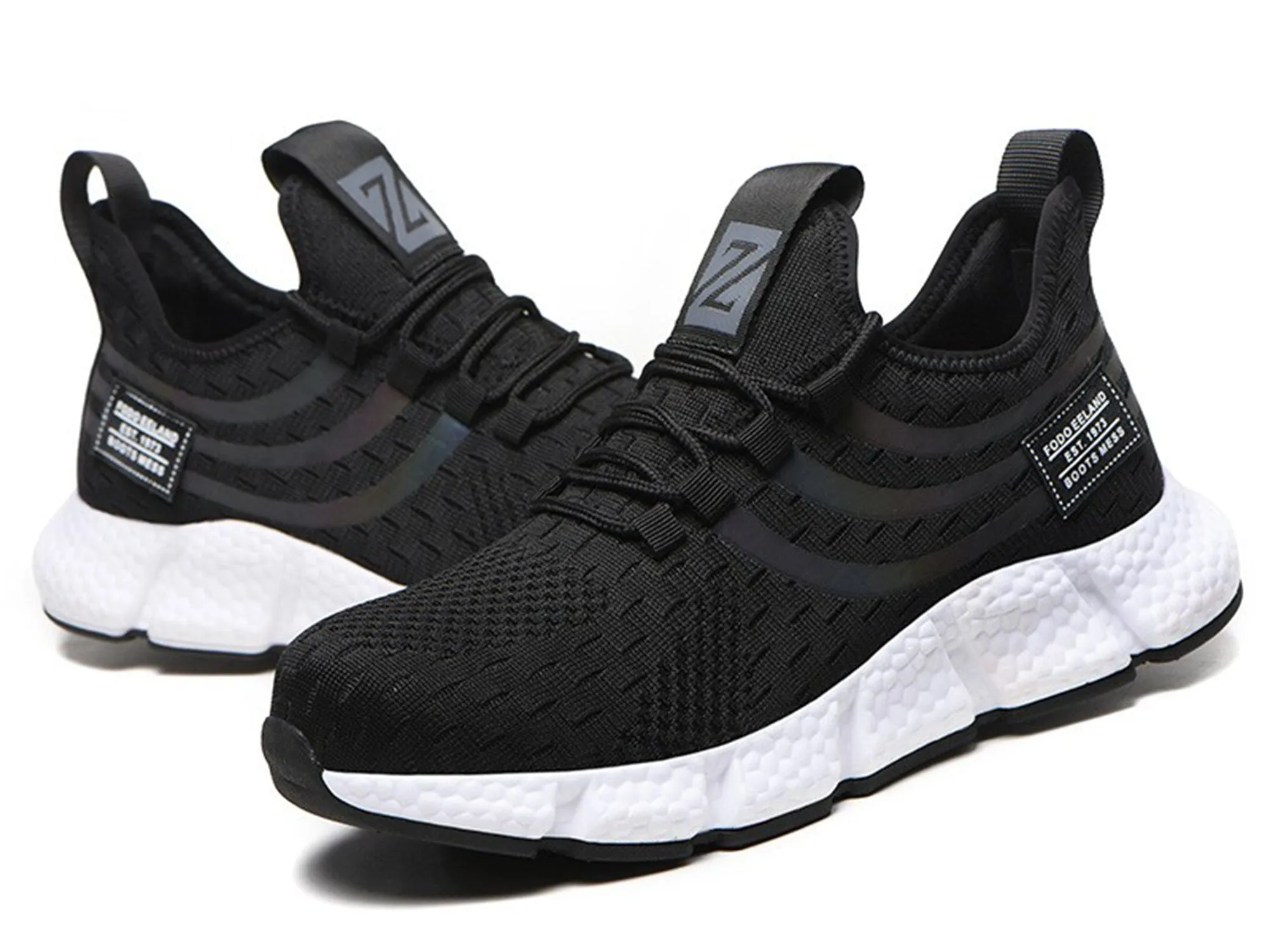 Cowboy Square Toe Work Boots Steel Toe Shoes for Men Lightweight Safety Work Shoes Industry & Construction Sneakers