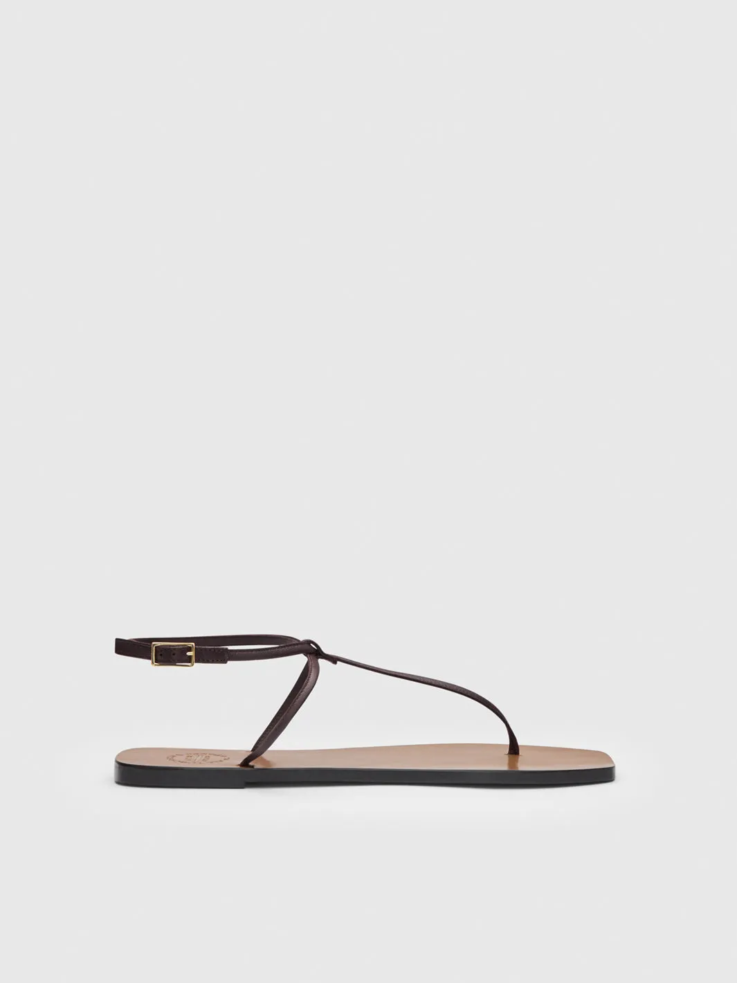 Flat Shoes With Heel Alassio Walnut Nappa Flat sandals