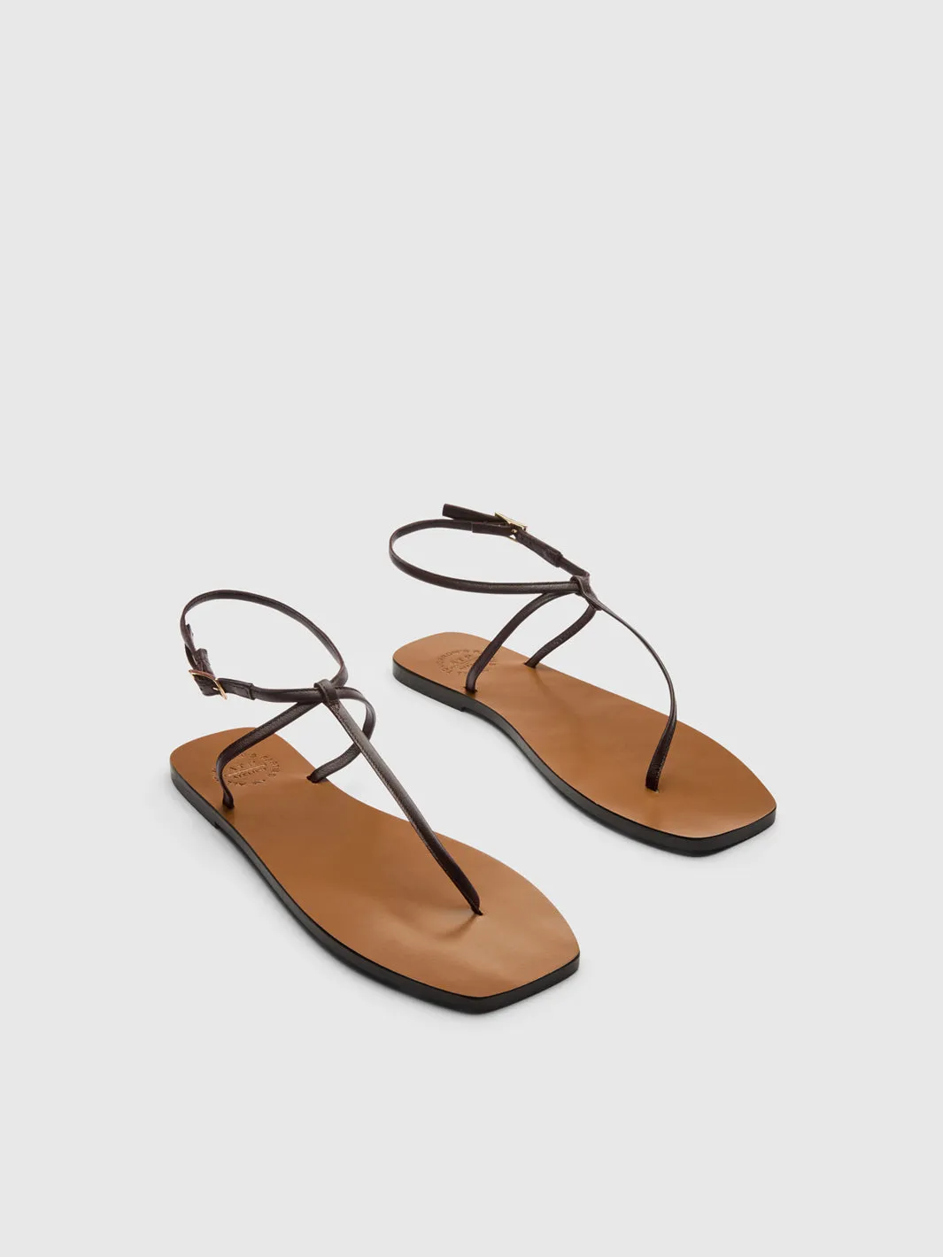 Alassio Walnut Nappa Flat sandals Flat Shoes Gym
