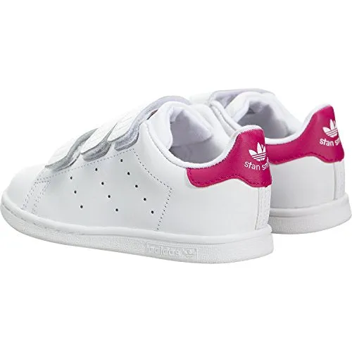 Adidas Vulcano Shoes adidas Originals Baby Stan Smith Cloudfoam Sneaker, Footwear White/Footwear White/Bold Pink, 9K