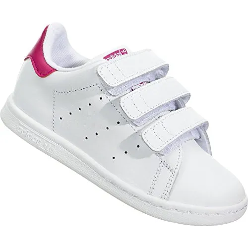 Reflective Adidas Shoes adidas Originals Baby Stan Smith Cloudfoam Sneaker, Footwear White/Footwear White/Bold Pink, 9K
