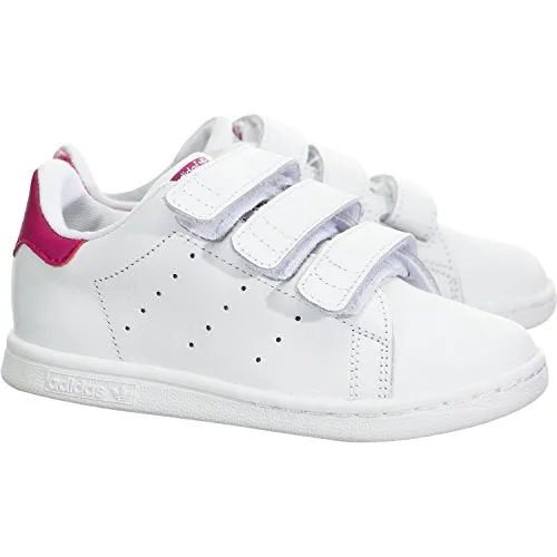 adidas Originals Baby Stan Smith Cloudfoam Sneaker, Footwear White/Footwear White/Bold Pink, 9K Adidas Shoe Laces