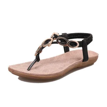 Serape Flip Flops 2016 New Arrival Summer Women Sandals Metal Women Shoes Chains Flip Flops Flats Beach Flat Heel Sandals 35-40 Free Shipping