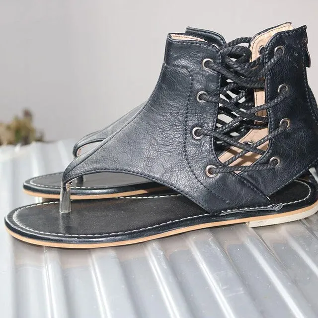 Jo Sandals Womens Lace Up Vegan Leather Gladiator Sanda