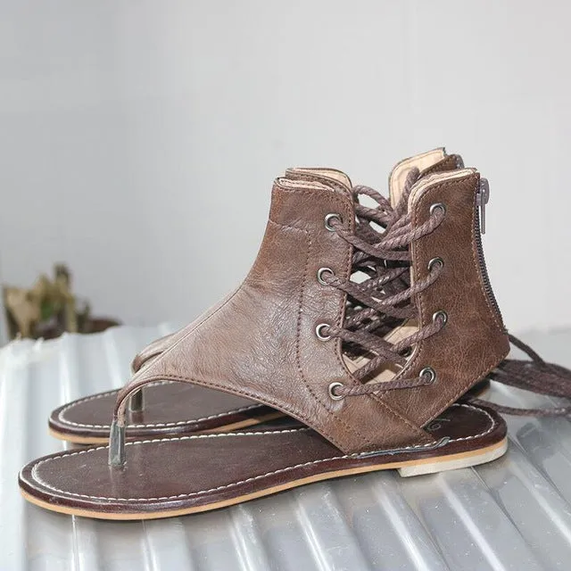 Berk Sandals Womens Lace Up Vegan Leather Gladiator Sanda