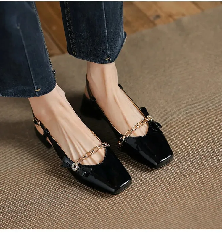 Gemma Square Toe Chunky Heel Slingback Pumps Sandals Emerald Bay Expedia